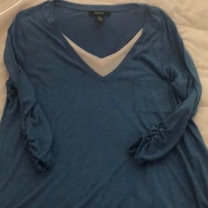 Blue 3/4 length top